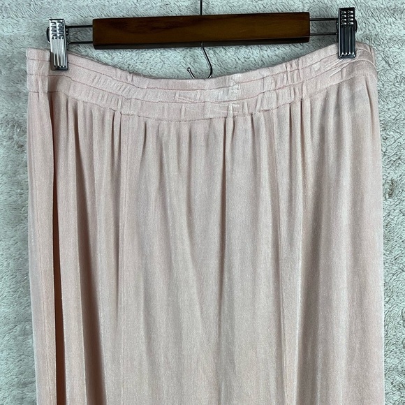 STEPHANIE THOMAS Blush Pink Midi Skirt Sz 20 Swing Shimmer Acetate Made in USA - Picture 3 of 15
